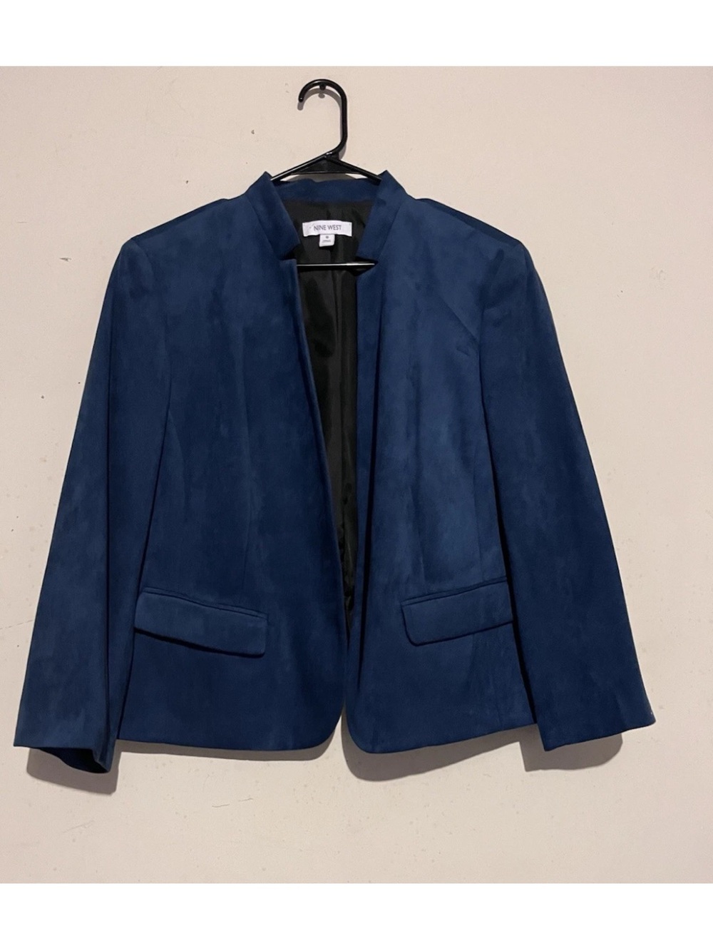 Nine West Women's Blue Lined Blazer Jacket Size 16 Long Sleeve Classic
